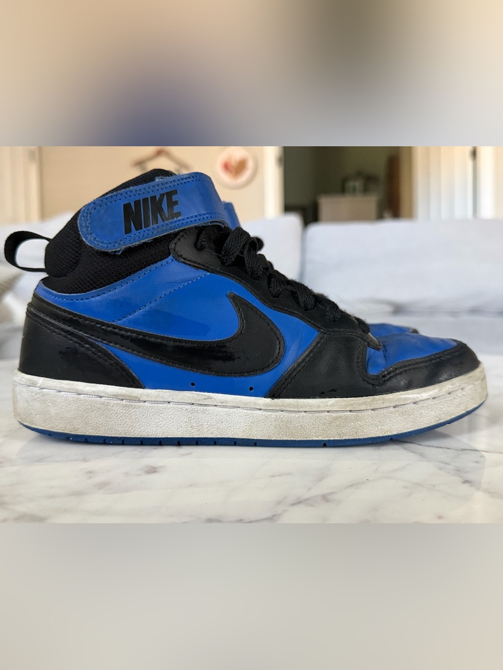 Nike Kids High-Top Sneakers in Blue and Black Big Kid’s Size 4